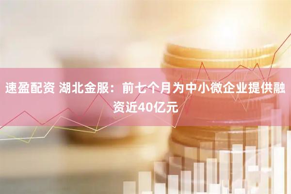 速盈配资 湖北金服：前七个月为中小微企业提供融资近40亿元